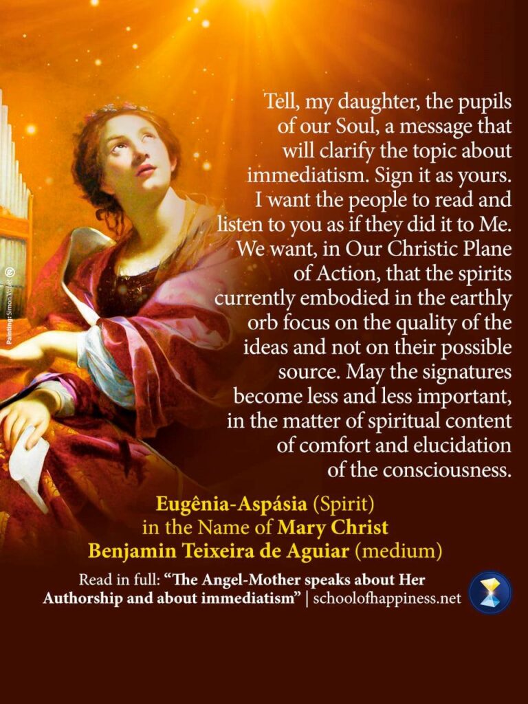 The Angel-Mother speaks about Her Authorship and about immediatism